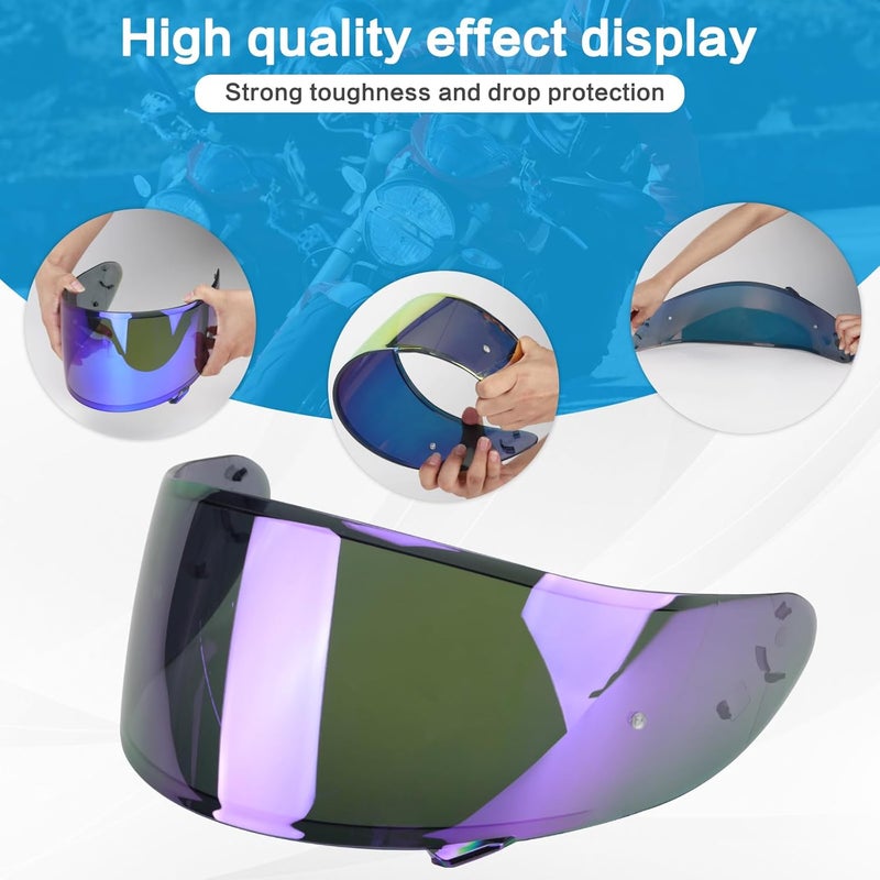 RIDLOG RF 1200 Motorcycle Helmet Visor for RF-1200 Visor Replacement CWR-1 Tinted Motorcycle Helmet Visor Compatible with RF1200 CWR-1 X14 Z7 X-Spirit (Purple) - Image 4